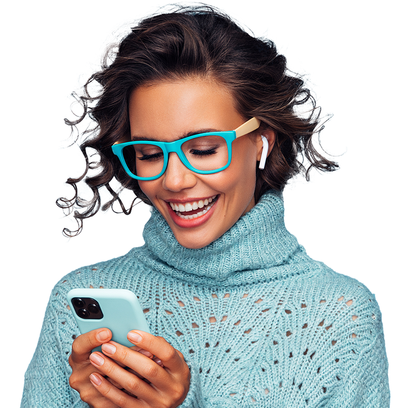 woman looking at phone