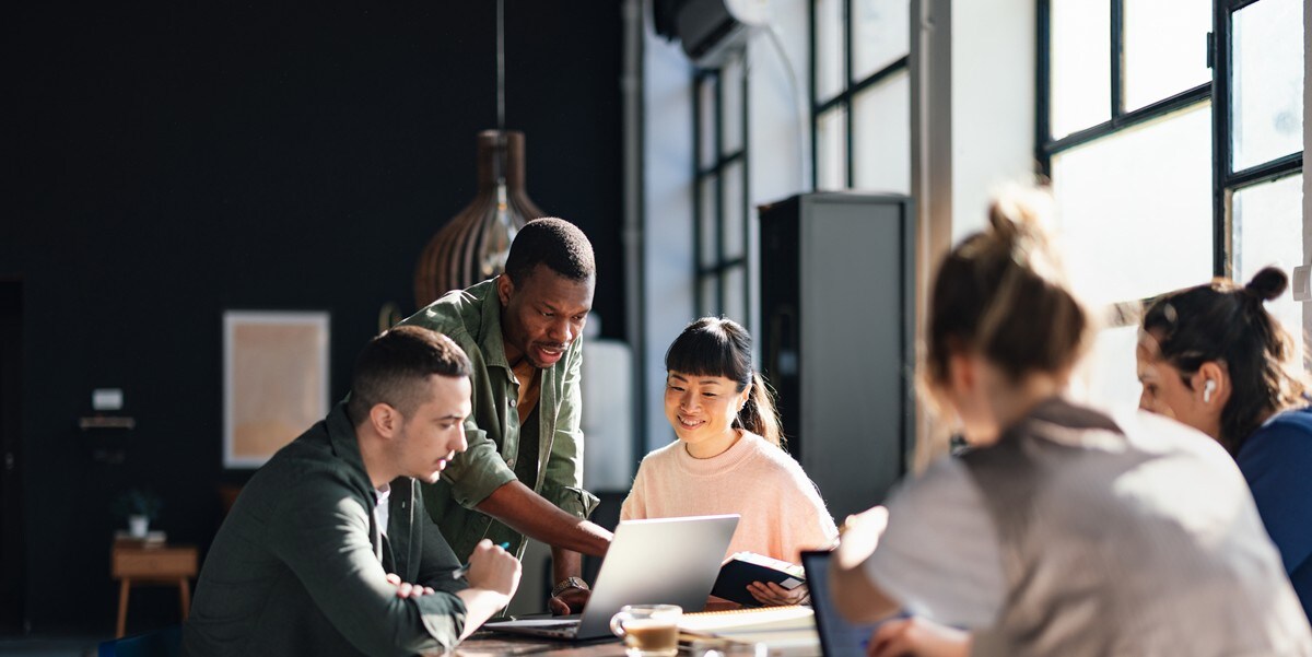 group of professionals meeting in the office
