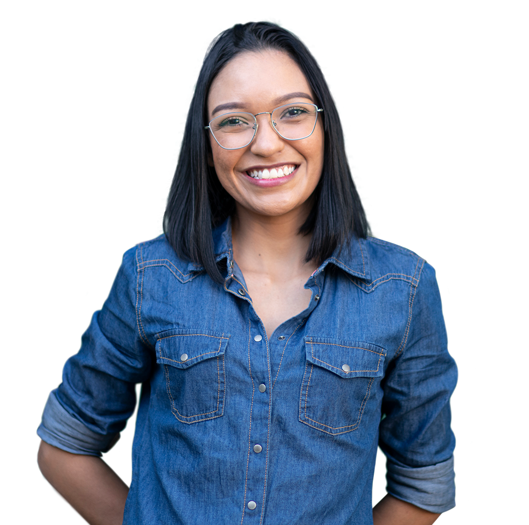 smiling woman wearing glasses