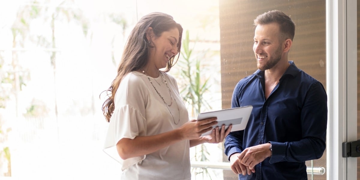 two professionals in the office