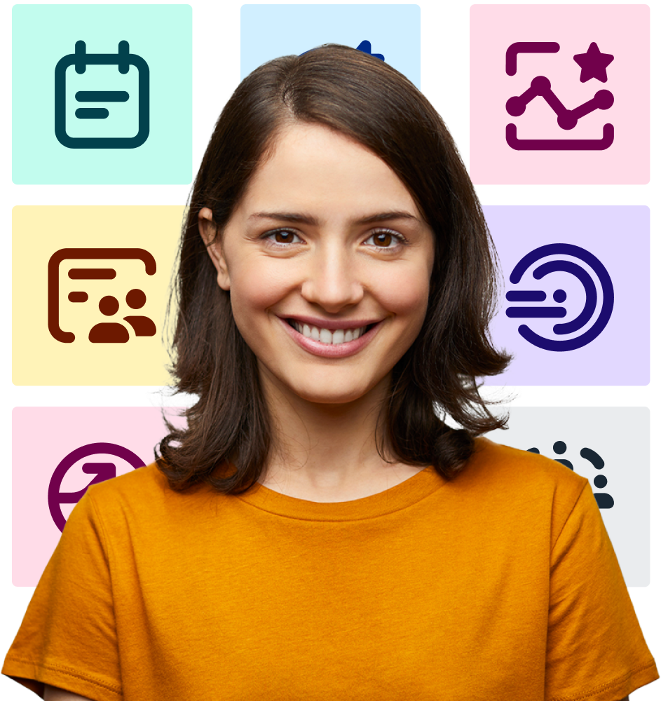 A woman surrounded by SAP Concur solutions 