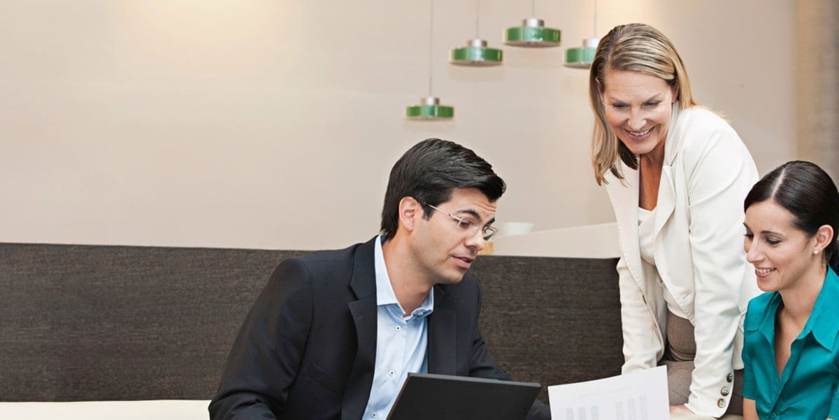 group of professionals meeting in office