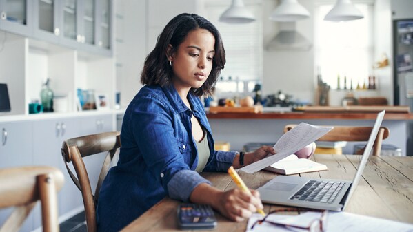 Woman working on computer