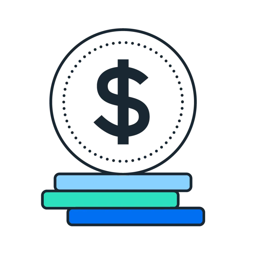 coins with dollar sign