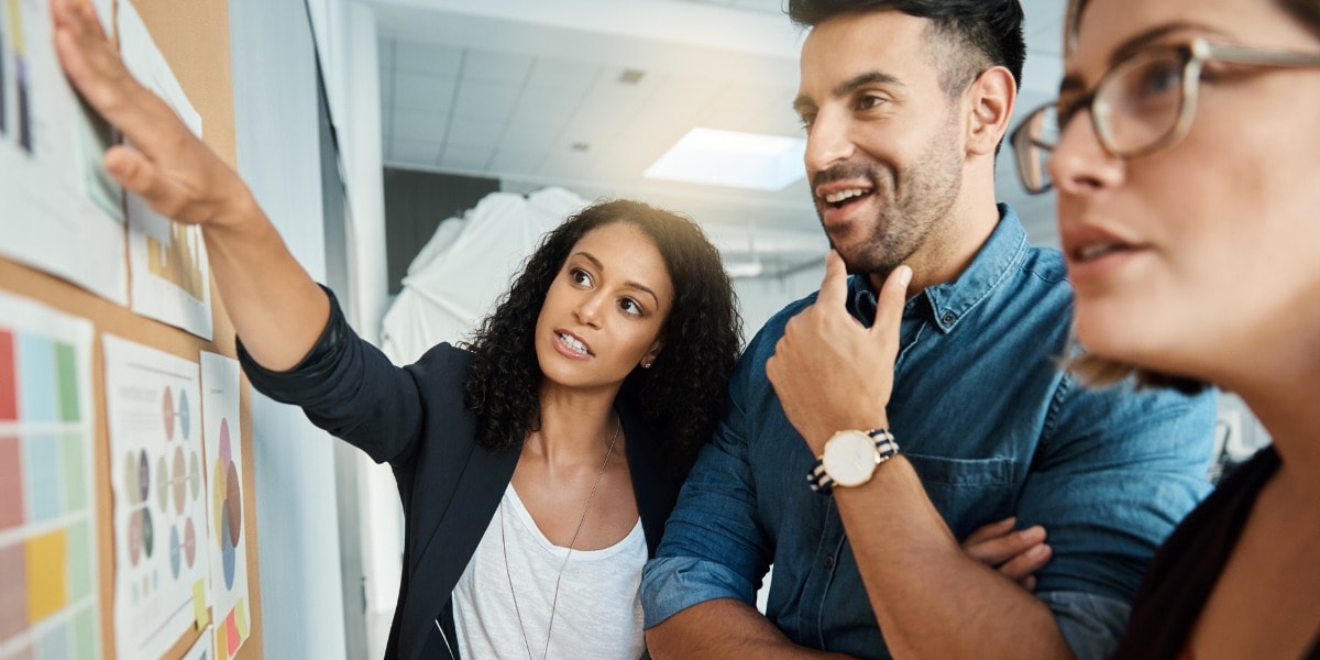team collaborating in office